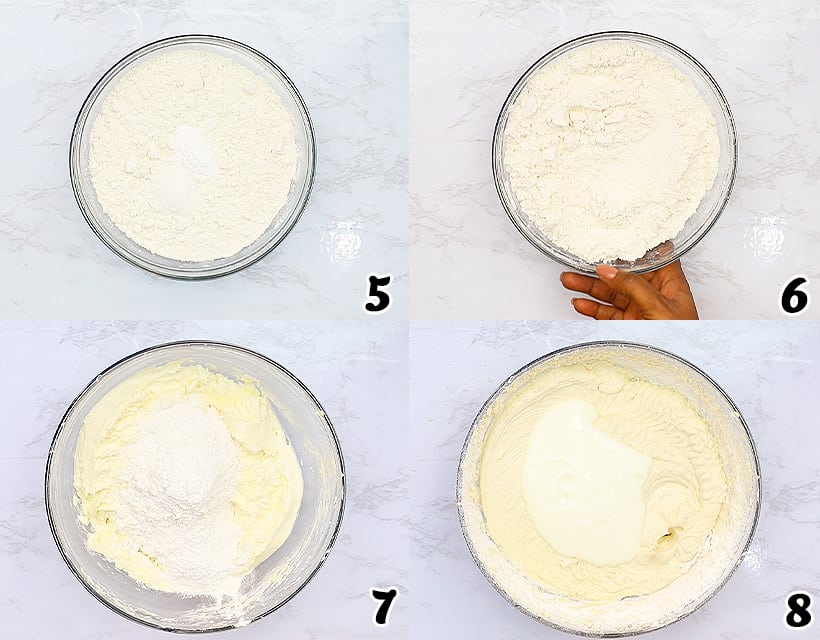 Mix the dry ingredients and then mix the wet and dry together
