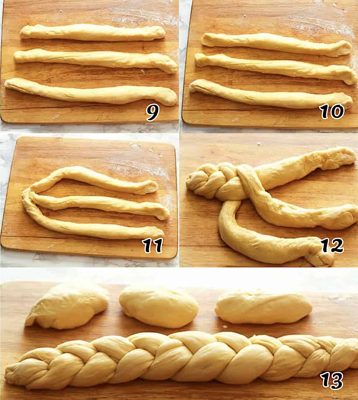 Roll it into ropes and braid it 