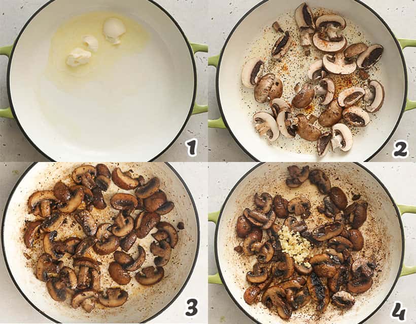 Creamy Mushroom Pasta Instructioins 1-4