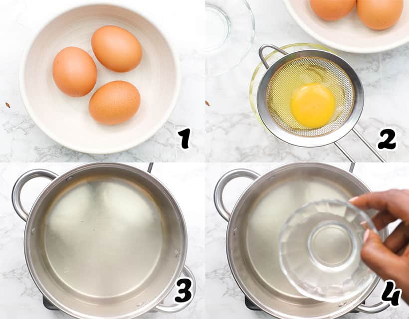 Cracking Egg and Adding Vinegar into the Pot