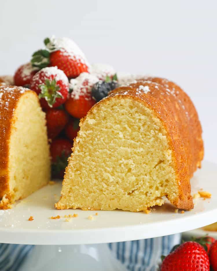 Sliced Sour Cream Pound Cake