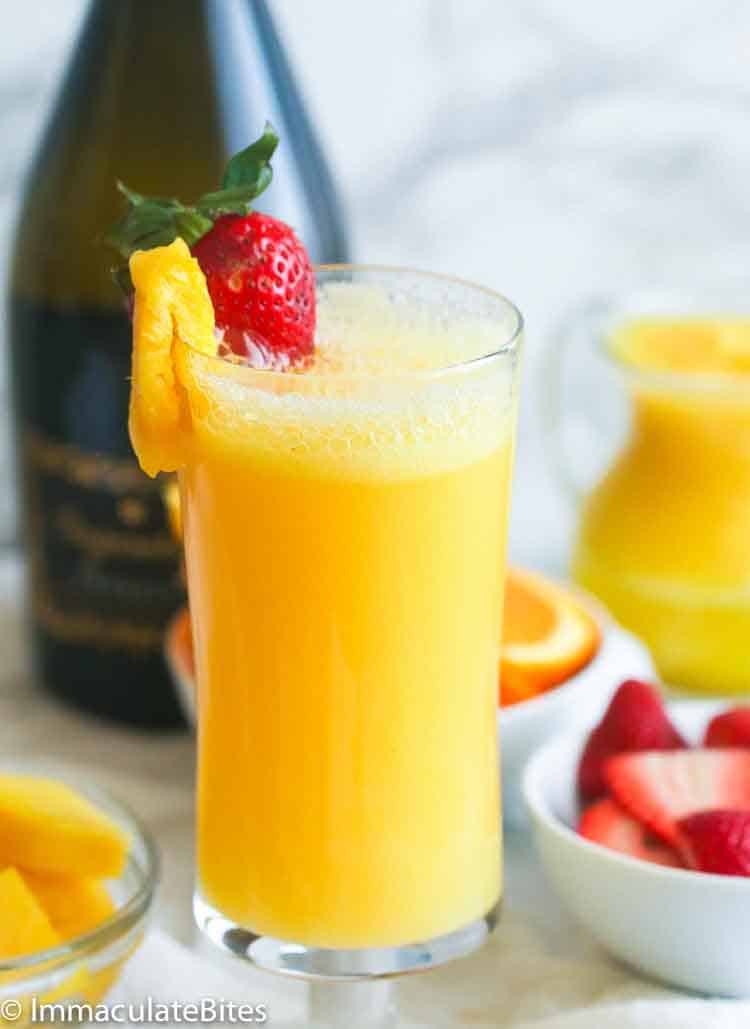 A glass of Mimosa