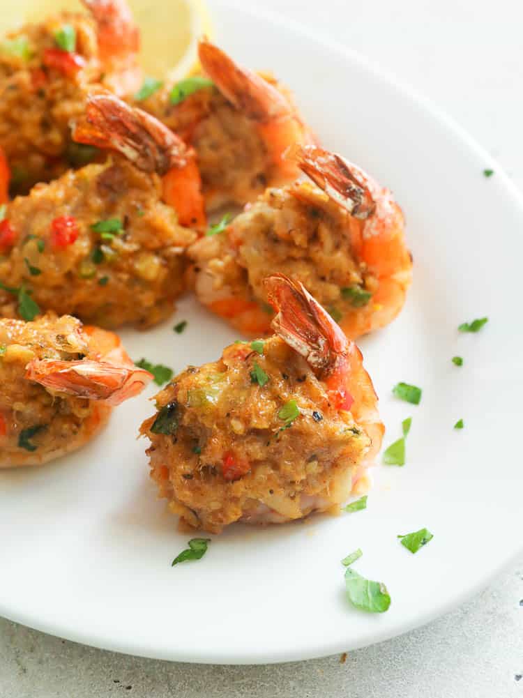Upclose Shot of Crab Stuffed Shrimp