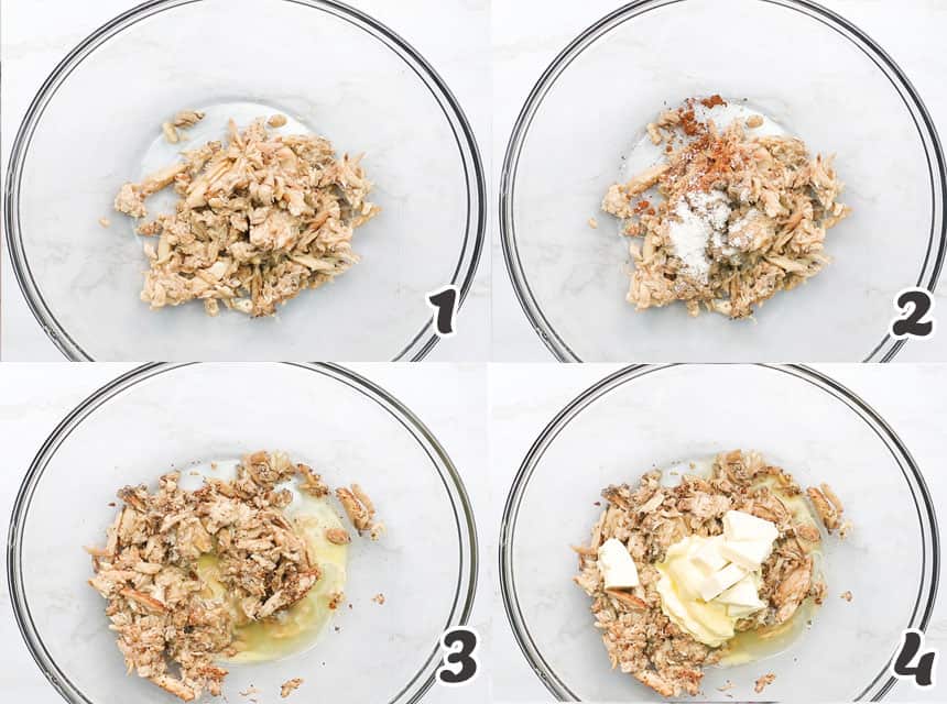 Seasoning the Crabmeat Mixture